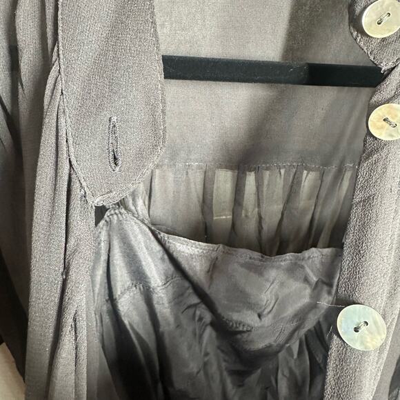 Robin Gray 100% Silk Crepe Button Front Dress Size 4 - Picture 8 of 10